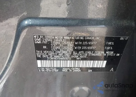 2017 Toyota Rav4 Xle из США, поврежденный, VIN 2T3RFREVXHW669012